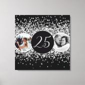 2 Foto Toen en Nu Bruiloft Jubileum Canvas Afdruk (Voorkant)