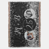 2 Foto Toen en Nu Bruiloft Jubileum Deken (Voorkant Verticaal)