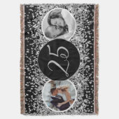 2 Foto Toen en Nu Bruiloft Jubileum Deken (Voorkant Verticaal)