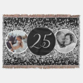 2 Foto Toen en Nu Bruiloft Jubileum Deken (Voorkant)