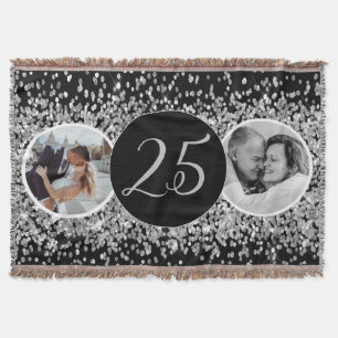 2 Foto Toen en Nu Bruiloft Jubileum Deken