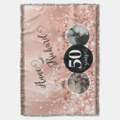 2 Foto "Toen en Nu" Bruiloft Jubileum Deken (Voorkant Verticaal)