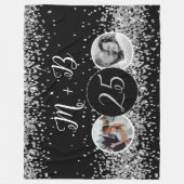 2 Foto Toen en Nu Bruiloft Jubileum Fleece Deken (Voorkant)