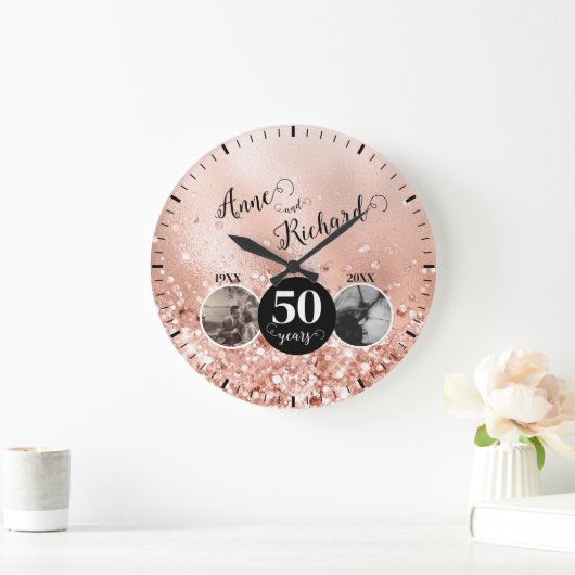 2 Foto "Toen en Nu" Bruiloft Jubileum Grote Klok (Huis)