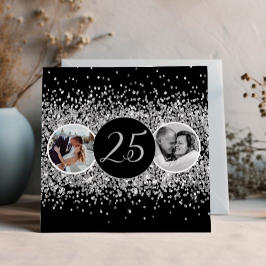 2 Foto Toen en Nu Bruiloft Jubileum Kaart