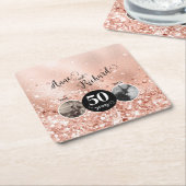 2 Foto "Toen en Nu" Bruiloft Jubileum Kartonnen Onderzetters (Schuin)