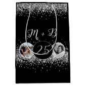 2 Foto Toen en Nu Bruiloft Jubileum Medium Cadeauzakje (Voorkant)