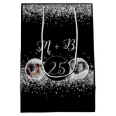 2 Foto Toen en Nu Bruiloft Jubileum Medium Cadeauzakje (Achterkant)