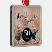 2 Foto "Toen en Nu" Bruiloft Jubileum Metalen Ornament (Rechts)