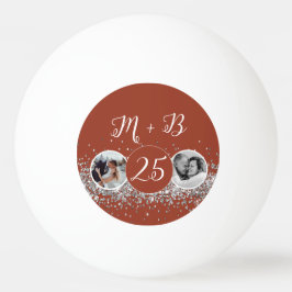 2 Foto Toen en Nu Bruiloft Jubileum Pingpongbal