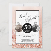 2 Foto Toen en Nu ELK JAAR Bruiloft Jubileum Kaart (Voorkant)