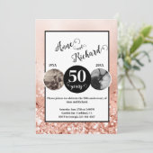 2 Foto Toen en Nu ELK JAAR Bruiloft Jubileum Kaart (Staand voorkant)