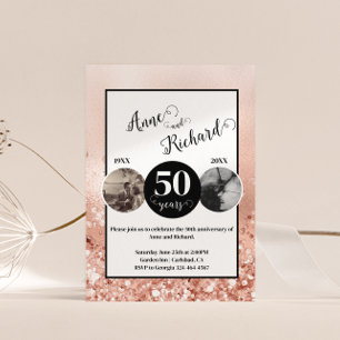 2 Foto Toen en Nu ELK JAAR Bruiloft Jubileum Kaart