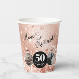 2 Foto Toen en Nu ELK JAAR Bruiloft Jubileum Papieren Bekers