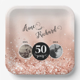 2 Foto Toen en Nu ELK JAAR Bruiloft Jubileum Papieren Bordje