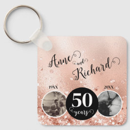 2 Foto Toen en Nu ELK JAAR Bruiloft Jubileum Sleutelhanger