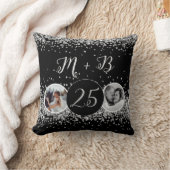 2 Foto Toen en Nu Huwelijksjubileum Kussen (Deken)