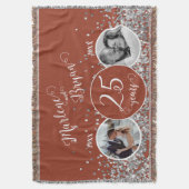 2 Foto "Toen en Nu" Silver Wedding Jubileum Deken (Voorkant Verticaal)