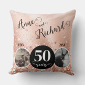 2 Foto "Toen en Nu" Trouwjubileum Kussen (Voorkant)