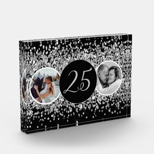 2 foto toen en nu zilveren bruiloft Jubileum (Links)