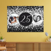 2 foto toen en nu zilveren bruiloft Jubileum Canvas Afdruk (Insitu (Woonkamer))