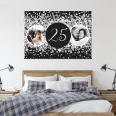 2 foto toen en nu zilveren bruiloft Jubileum Canvas Afdruk (Insitu (Slaapkamer))