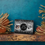 2 foto toen en nu zilveren bruiloft Jubileum Fotoplaat (Zijkant)