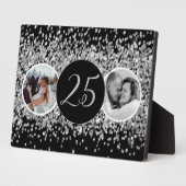 2 foto toen en nu zilveren bruiloft Jubileum Fotoplaat (Zijkant)