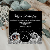 2 foto toen en nu zilveren bruiloft Jubileum Kaart