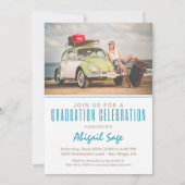 2 Foto Trendy Modern Beach Afstuderen Kaart (Achterkant)