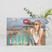 2 Foto Trendy Modern Beach Ver 3 Afstuderen Kaart (Staand voorkant)