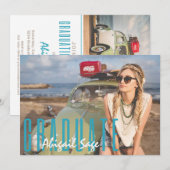 2 Foto Trendy Modern Beach Ver 3 Afstuderen Kaart (Voorkant / Achterkant)