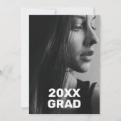 2 Foto Trendy Modern Bold White Text Afstuderen Kaart (Voorkant)