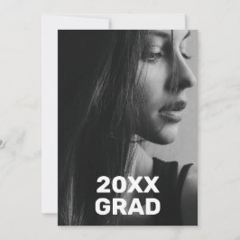 2 Foto Trendy Modern Bold White Text Afstuderen Kaart