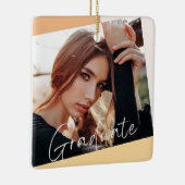 2 Foto Trendy Modern Natural Afstuderen Kerstmis Keramisch Ornament (Rechts)