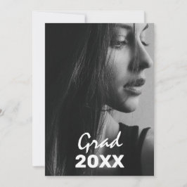 2 Foto Trendy Modern White Text Afstuderen Kaart