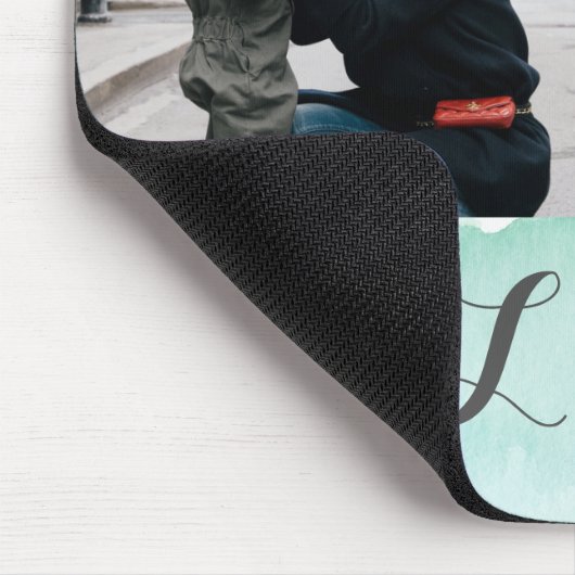 2 Foto Turquoise Waterverf Muismat (Hoek)