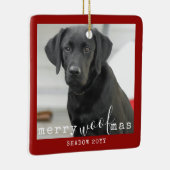 2 Foto Twee honden Merry WofMas Rustic Red Keramisch Ornament (Rechts)