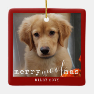 2 Foto Twee honden Merry WofMas Rustic Red Keramisch Ornament
