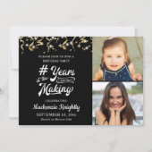 2 Foto van Birthday Black Gold YEARS Kaart (Voorkant)