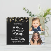 2 Foto van Birthday Black Gold YEARS Kaart (Staand voorkant)