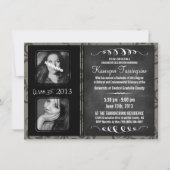 2 Foto van Chalkboard Afstuderen Grayscale Damask Kaart (Voorkant)