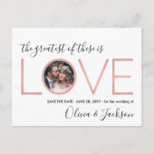 2 Foto van Corinthians Love Wedding Save the Date Aankondigingskaart (Voorkant)