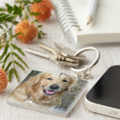 2 Foto van Dog met Personalize Name Gift Sleutelhanger (Voorkant Rechts)