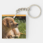 2 Foto van Dog met Personalize Name Gift Sleutelhanger (Achterkant)