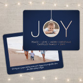 2 Foto van Navy Blue Modern Joy kerstversiering Folie Feestdagenkaart