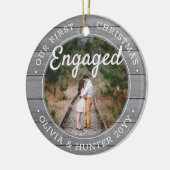 2 Foto van ons eerste kerstcadeautje Faux Grey Woo Keramisch Ornament (Links)