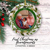 2-Foto van ons eerste kerstfeest als grootouders m Keramisch Ornament