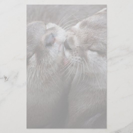 2 Foto van Otters Wildlife Kussen Briefpapier (Voorkant)