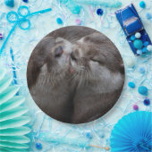 2 Foto van Otters Wildlife Kussen Papieren Bordje (Feest)